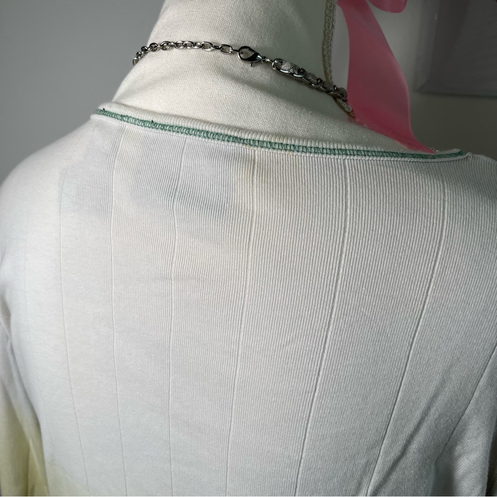 Vintage Y2K Boho Ombre Green White Long Sleeve Shirt Womens Large‎ - Picture 6 of 7